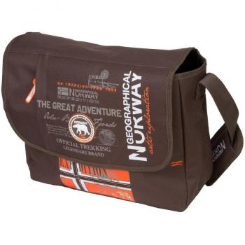 Geographical Norway Bolsa messenger Flag Marrón