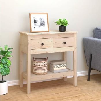Mesa consola de madera maciza de pino 75x35x75 cm