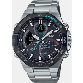 Casio Edifice ECB-950DB-1AEF Men's Watch, Bluetooth Connectivity, Solar Powered, Stainless Steel Case and Bracelet, 100M Water Resistance, World Time Function, Stopwatch and Timer Features, LED Light with Afterglow