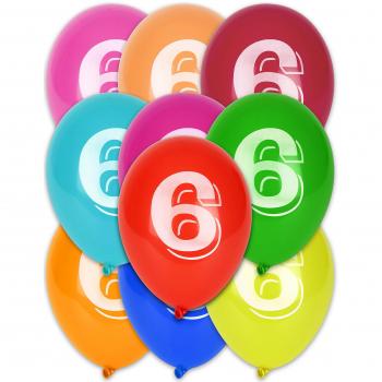 10 globos número 6
