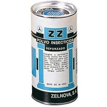 ZZ Polvo Insecticida | Autorizado su Uso Doméstico |Eficaz Contra Todo Tipo Insectos Cucarachas, Chinches, Hormigas, Pulgas| Sistema de Aplicación en Talquera| Contenido 250 gr