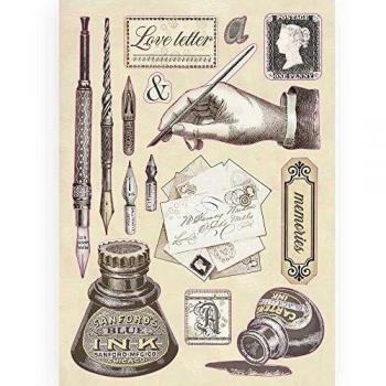 Stamperia Silueta de madera de colores tamaño A5 - Calligraphy Tinta, Multicolor, 14.8cmX21cm