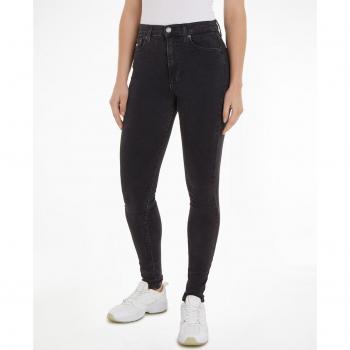 Tommy Jeans Women's High-Rise Skinny Black Jeans with Logo Badge, Size W30 L32