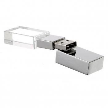 Memoria USB 2.0 8GB Impermeable, Pendrive de Alta Velocidad, Llave USB Flash Diseño Transparente, Azul LED Indicador