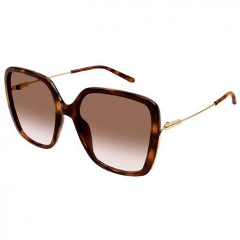 Chloé Elys Squared Sunglasses, 57mm - Brown/Brown Gradient - Size: One Size