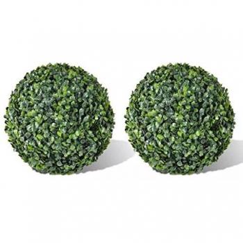 vidaXL 2x Boxwood Ball Artificial Leaf Topiary Ball 35cm Realistic Fake Plant