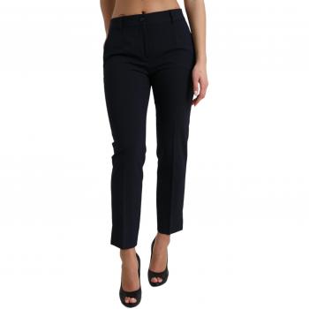 Dolce & Gabbana Blue Mid Waist Tapered Cropped Pants - IT42|M