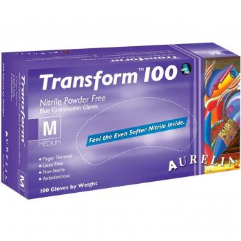 AURELIA Transformar Guantes de nitrilo azul sin polvo, Small, Blue
