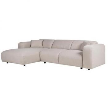 Sofá Rinconera Izquierdo de Tela Jaspeada Beige POGNI de Maison Céphy