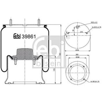 febi bilstein 39861 Air Spring with steel piston, pack of one