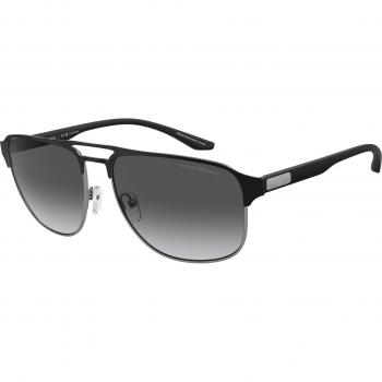 Emporio Armani EA2144 Polarized Men's Sunglasses, Color: 336511 (Gunmetal), Style: Pilot, Size: 60