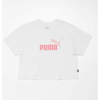 Camiseta Puma Girls Logo Cropped Niña Blanco