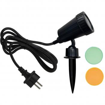 Foco de exterior Marleska con pica, aluminio negro, IP44, moderno, incluye bombilla GU10