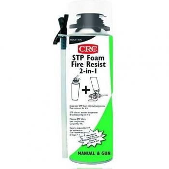 CRC 32476-AA - STP FOAM FIRE RESIST: Espuma de poliuretano no cancerígena monocomponente resistente al fuego. No contiene isocianatos. Aplicador doble uso manual y pistola 500 ml
