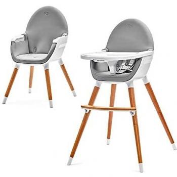Kinderkraft Trona Bebé 2 en 1 FINI, Silla Infantil, Ajustable, Gris, 1 Unidad