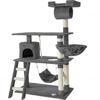 Tectake Rascador para gatos Marcel - árbol rascador para gatos, parque de juegos para gatos con columnas de sisal, juguete para gatos con casetas | Medidas (largo x ancho x alto): 105 x