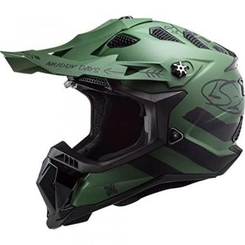 LS2 MX700 Subverter Evo Cargo Casco de motocross - Verde militar, ligero, ventilación avanzada, diseño aerodinámico, interior desmontable y lavable, homologación ECE 22.05
