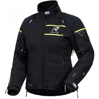 Chaqueta textil para motocicletas Rukka Raptorina GTX para damas - Negro Amarillo (40)