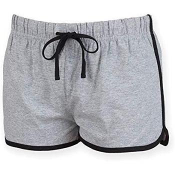 Shorts Deportivos Retro Skinni Fit para Mujer - SK069 (Gris/Negro)