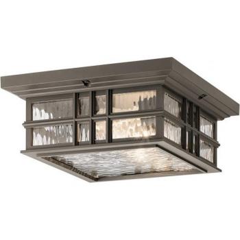 Lámpara de techo para jardín Beacon Square bronce antiguo 13,2 cm, Elstead - Beacon Square Outdoor 2 luces empotradas, bronce antiguo, IP44, E27