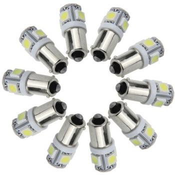 Bombilla Interior de luz blanca para coche de 12 V BA9S Bayonet, 5050 5 SMD Dash T4 W 1895, 10 unidades