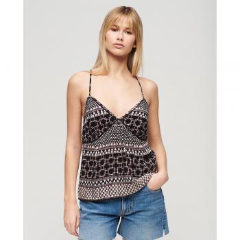 Superdry - Camiseta de mujer de tirantes Tejida estampada