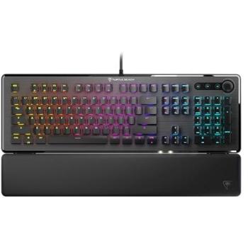 Teclado Gaming Mecánico Turtle Beach Vulcan II - RGB Personalizable, Interruptores Lineales Titan II, Reposamuñecas Desmontable, Controles Multimedia, Placa Superior de Aluminio, Tamaño Completo - Negro
