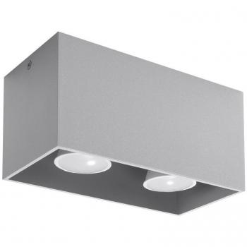 Aplique de Techo LEDBOX QUAD 2xGU10 Aluminio Gris