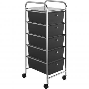 Carrito rainbow style 5 cajones 33x39x95 cm negro