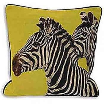 Paoletti Doble Zebra Velvet Hilo Cubierta del Amortiguador, Cal, 45 X 45 Cm