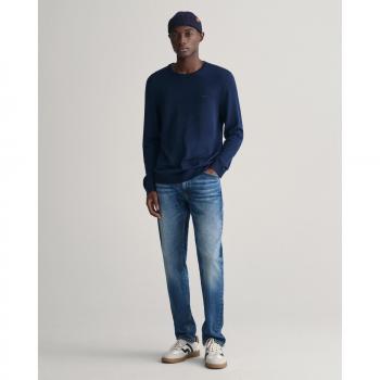 Jersey de hombre Gant en lana merino extrafina de manga larga con cuello redondo marino (XXL) - Casual 2024