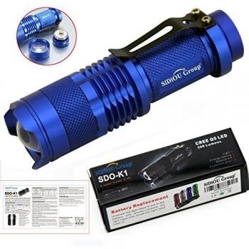 Grupo Sidiou CFT02680 - 7W 300LM mini Cree, linterna LED, foco ajustable de la lámpara, zoom
