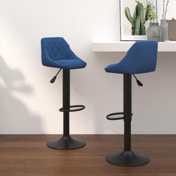 Taburetes de cocina vidaXL 2 unidades terciopelo azul