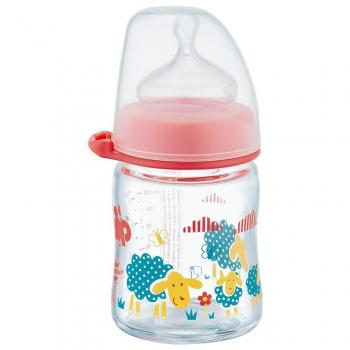 Biberón Nip Cristal Ciervo Rosa Palo 120ml