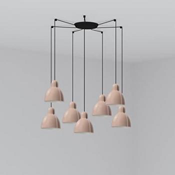 Lámpara Colgante Cluster de 7 Luces Rosa Claro Faro Venice