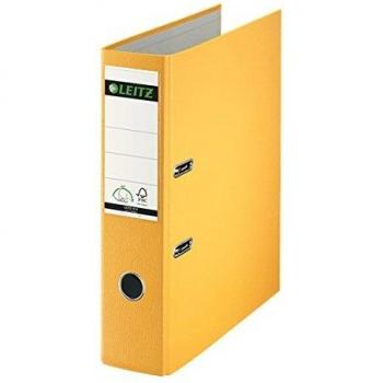 Carpeta de plástico Leitz 180° A4 80 mm Amarillo con dos anillos y cubierta de polipropileno