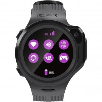 Elari KidPhone 4GR Reloj Inteligente para Niños con GPS/LBS/WiFi, Pantalla Redonda, Cámara, Resistente a Salpicaduras Negro