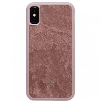Woodcessories z funda carcasa case compatible con iphone xxs de piedra de pizarra real ecobump stone rojo canon 2