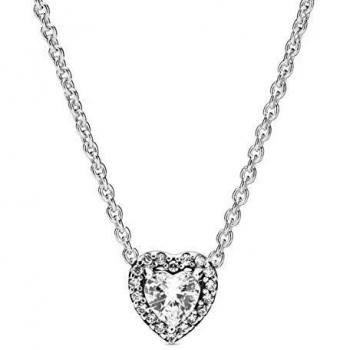 Collar Pandora 398425C01-45 Plata primera ley Mujer Corazón en relieve