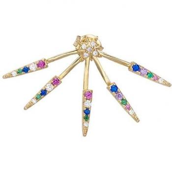 Ear Candy - Pendiente ear jacket Gothic Chic de plata bañado en oro amarillo 18k