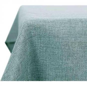 Deconovo Mantel Mesa Rectangular para Comedor Cocina o Salón Efecto Lino 130 x 280 cm Azul Claro