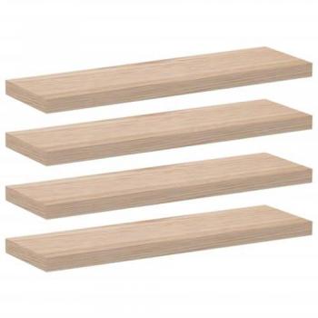 Estantes flotantes de madera de ingeniería 80x23,5x4 cm - Paquete de 4 unidades - Color Marrón