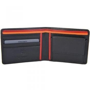 Visconti - Portadocumentos Lujoso Cuero Negro Cartera M y Monedero BD10 Nuevo