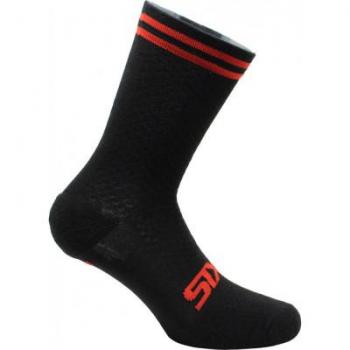 Sixs Merino Wool Cycling Socks Black/Red Size 44-47