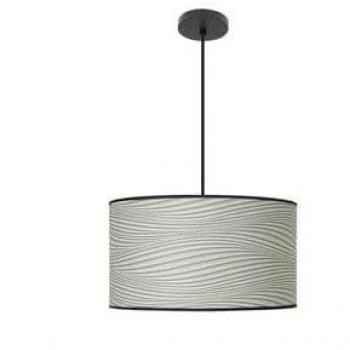 Lámpara Colgante Moderna 2xe27 Negro/Surco Gris 40x40cm con Difusor