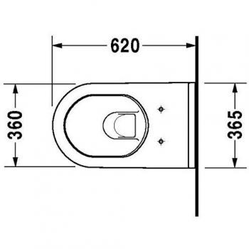 Inodoro Suspendido Duravit Starck 3 Blanco Hochglanz 620mm con Wondergliss y Durafix