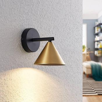 Aplique de pared Lucande Kartio, 1 luz, diseño moderno en latón y negro, fabricado en metal, compatible con bombillas GU10, ideal para salón y comedor