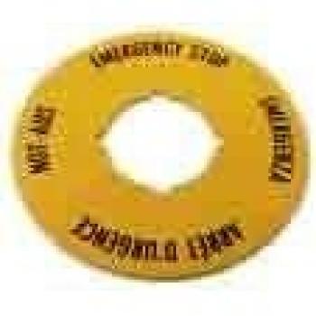 Eaton Emergency Stop Label M22-XAK3, Yellow Round 90mm
