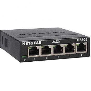 Netgear GS305 Black Unmanaged L2 Gigabit Ethernet Network Switch