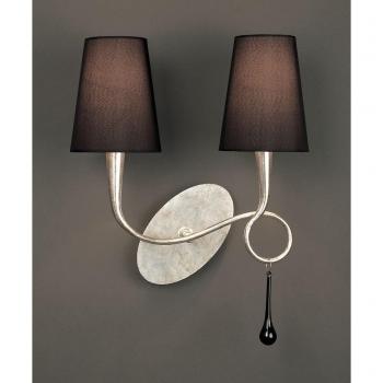 Aplique de Pared Mantra Paola Plata 2 Luces Pintado